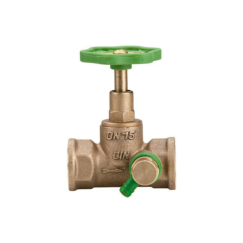 Soupape a passage direct, raccord manchon Broche montante avec vidage 1110,3/4' '