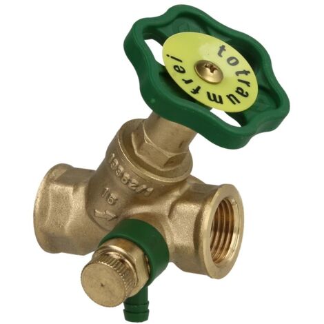 Soupape à siège incliné 1/2'' FF avec purge et broche montante