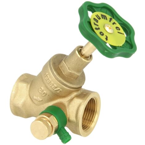 Soupape à siège incliné 3/8'' FF avec purge et broche montante