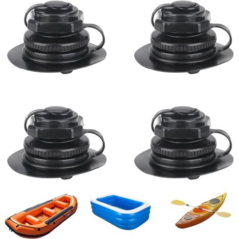 Soupape Air Gonflable - 4 Pièces - Plastique ABS - Étanche 22mm - Bateau Kayak Piscine - Noir