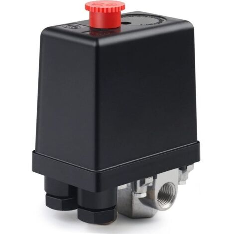 Soupape de Compresseur D'air 220V Pression Automatique Pressostat Compresseur D'air Compresseur Interrupteur Contrôle Valve pour Une Réduction Rapide de la Pression(4 trous)