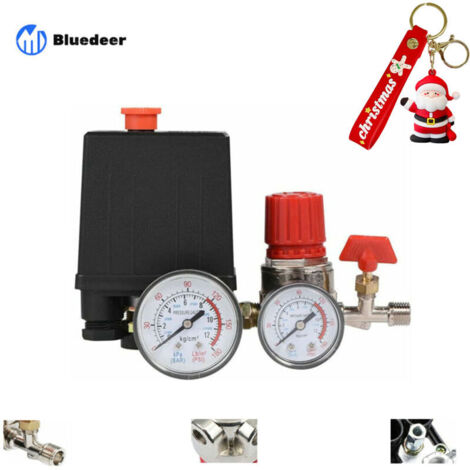 Soupape de compresseur d'air Petit régulateur de soupape de commande de pressostat de compresseur d'air avec jauges