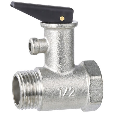 Soupape De Sécurité 1/2'' 0,7 MPa Laiton - Pour Chauffe-eau, Avec Joint Et Tuyau De Dérivation 1 M
