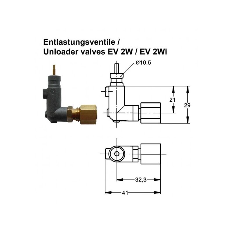 Condor - Soupape de décharge ev 2W pour pressostat 200697
