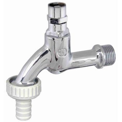 Soupape de décharge JS avec raccord de tuyau, fiche-OT, 3/4", chromé poli