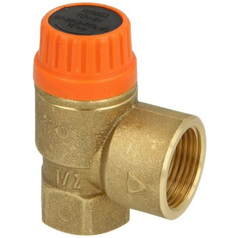 Soupape de sécurité 10 bar pour le solaire 1/2" FF x 3/4" FF