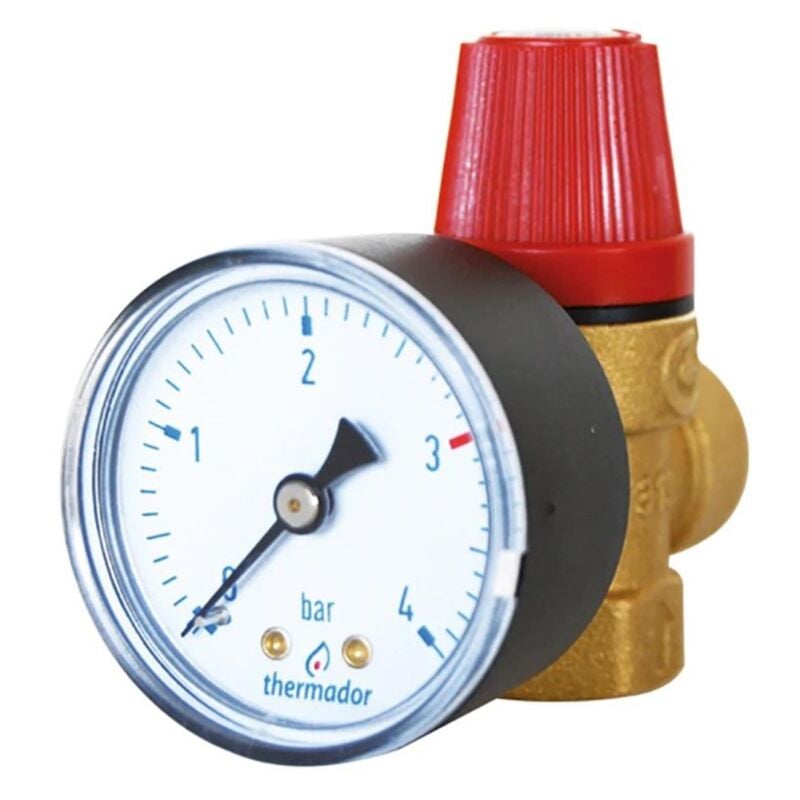 Soupape de sureté avec manomètre - ø 3/4'' ff