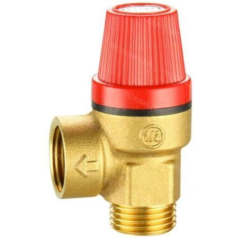 Soupapes de décompression mâle de 1,27 cm - Valve de sécurité en laiton pour eau/huile/gaz (3 bar)