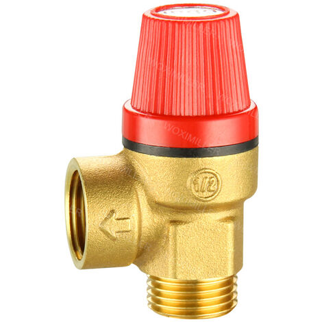 Soupapes de décompression mâle de 1,27 cm - Valve de sécurité en laiton pour eau/huile/gaz (6 bar)
