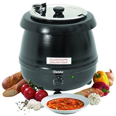 Soupière électrique 9 Litres professionnelle, noire, 400 W, 220 V - MONO
