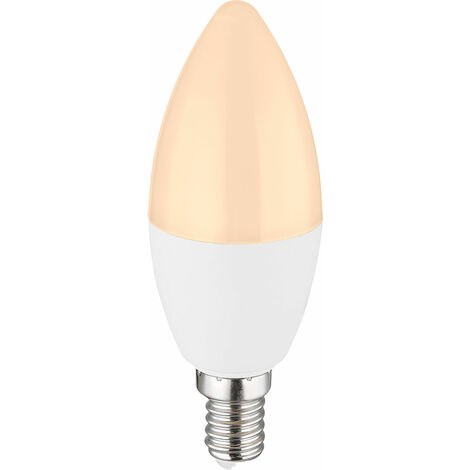Source lumineuse ampoule LED blanche dimmable lampe en aluminium en forme de bougie moderne, 1x douille LED E14 7 watts 620 lumens 3000 Kelvin blanc chaud, DxH 3,7x10,7cm
