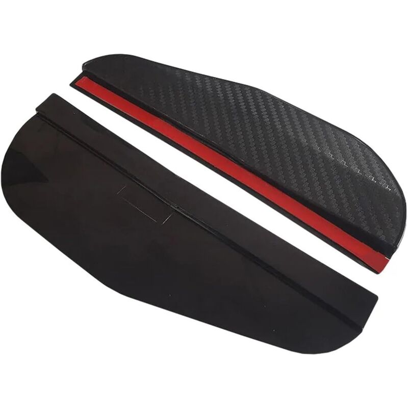 Sourcil Phare Voiture Rétroviseur Voiture Sourcils Pluie Texture Fiber Carbone Couverture Pluie Miroir Ensoleillé Panneau Pluie 2 Pièces Paupières