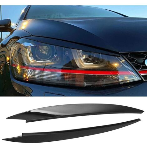 Sourcils de phare, garniture de paupières, Couverture de sourcil de phare, garniture de décalque d'autocollants de voiture ABS adaptée pour Volkswagen VW Golf 7 GTI MK7