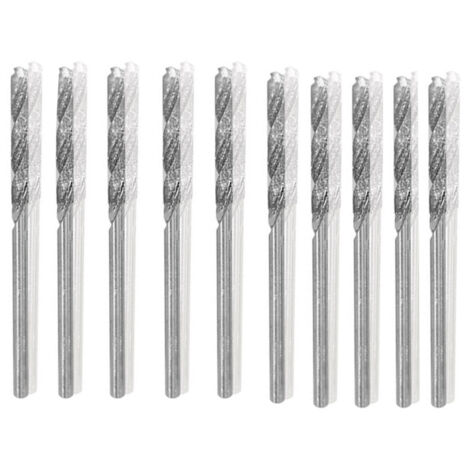 sourcing map 10pcs Foret Hélicoïdal Mèche Diamant 1mm en Acier Rapide HSS pour Verre Coquillages Pierre Carrelage