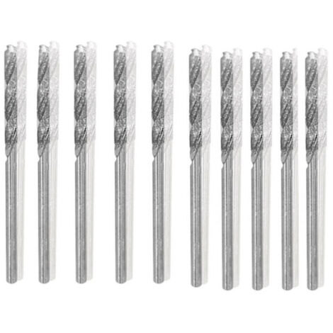 sourcing map 10pcs Foret Hélicoïdal Mèche Diamant 1mm en Acier Rapide HSS pour Verre Coquillages Pierre Carrelage
