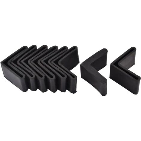sourcing map 8 pezzi Tappi per gambe di sedie Angolari in ferro a forma di L per mobili e tavoli Tappi terminali Proteggi angoli in gomma 40 x 40 mm Nero