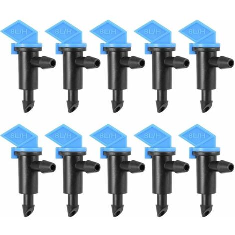 sourcing map Drapeau 2GPH 8L/H Irrigation Arroseur Pelouse Émetteur 4/7mm Tube 30Pcs