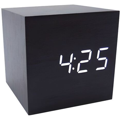 Sourcingbay Cube Bois LED réveil - Temps Températ