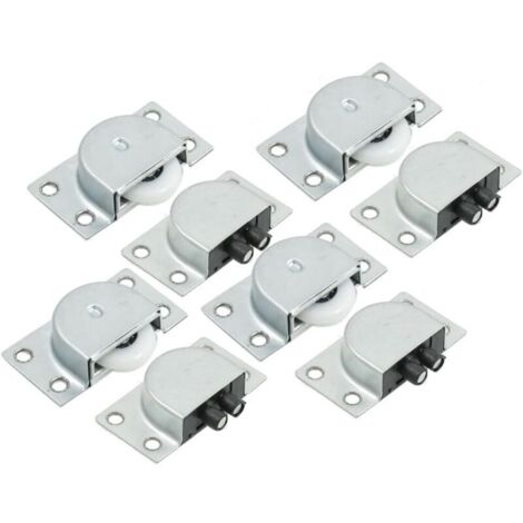 sourcingmap 4 Paar Schiebetürrollen für Schrank- und Garderobenmöbel, 2,3 cm Durchmesser