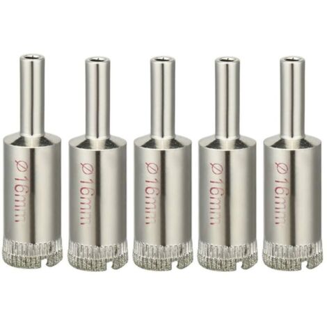sourcingmap 5 punte diamantate per trapano a tazza da 16 mm, seghe a tazza rivestite diamantate per vetro, piastrelle, ceramica, marmo, pietra, porcellana
