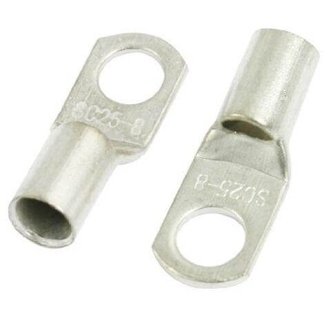 Sourcingmap a12042300ux0565 Terminale Pcs Bullone Foro per il Cavo di Rame Tono, Argento