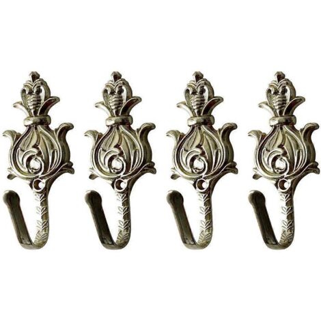 sourcingmap Embrasses de rideaux en alliage de zinc style vintage, crochets de suspension couleur bronze, lot de 4