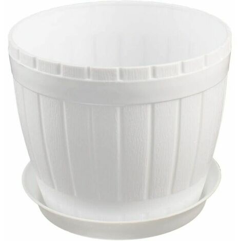 sourcingmap Vaso per fiori Pianta Erba Cilindro Plastica Verdura Casa Giardino Bianco