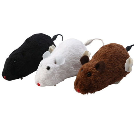Souris de course à remonter en peluche pour animal de compagnie, jouet pour animal de compagnie, souris, jouet pour taquiner, souris de course à remonter réaliste, jouet pour souris qui court à remont