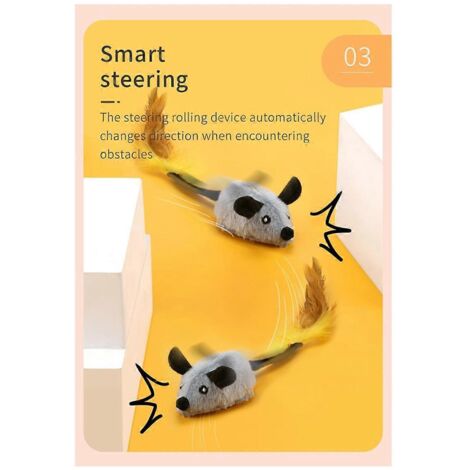 Souris électronique jouet mobile chat jeu autonome cadeau gris