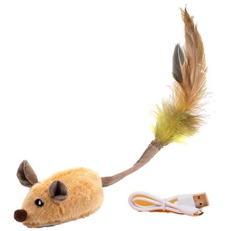 Souris électronique mobile pour chat, jouet autonome, cadeau jaune, comme sur la photo