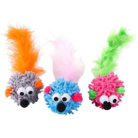 Souris en microfibre pour chat, jouet de jeu et d'entraînement pour attraper une souris en peluche aux couleurs vives