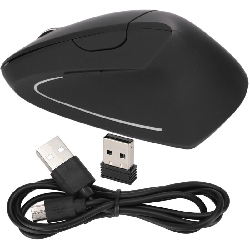 Souris ergonomique verticale sans fil 2.4GHz rechargeable USB pour ordinateur