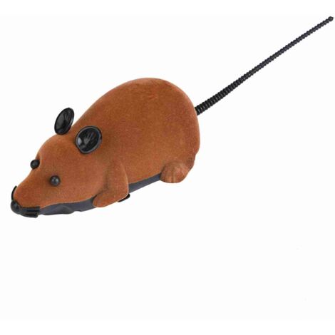 Souris sans fil pour chat, chien ou rat, jouet amusant et original pour animaux de compagnie, télécommande marron