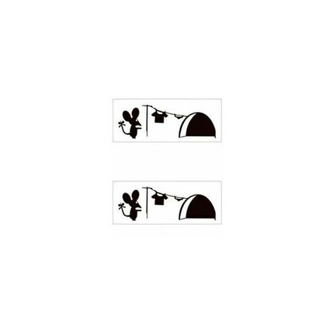 Souris Trou Mur Art Autocollant Lavage Vinyle Decal Souris Maison Plinthe Drôle par Black Country Vinyls（2 pièces）