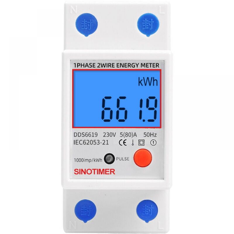 Sous compteur électrique monophasé, certifié mid, 45A max modulaire, Simple tarif, Affichage lcd