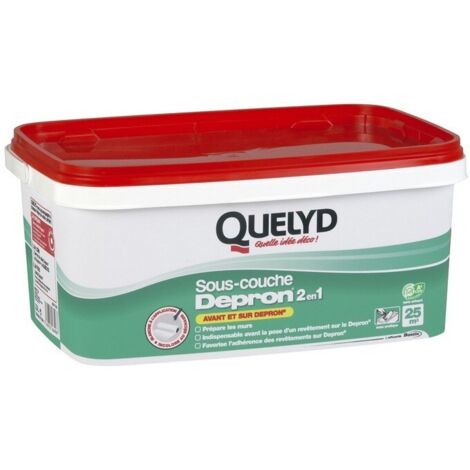 Sous-couche 2en1 pour isolants thermiques Depron 2,5L – Application facile sur plâtre, bois, béton – COV A+ sans solvant – Quelyd