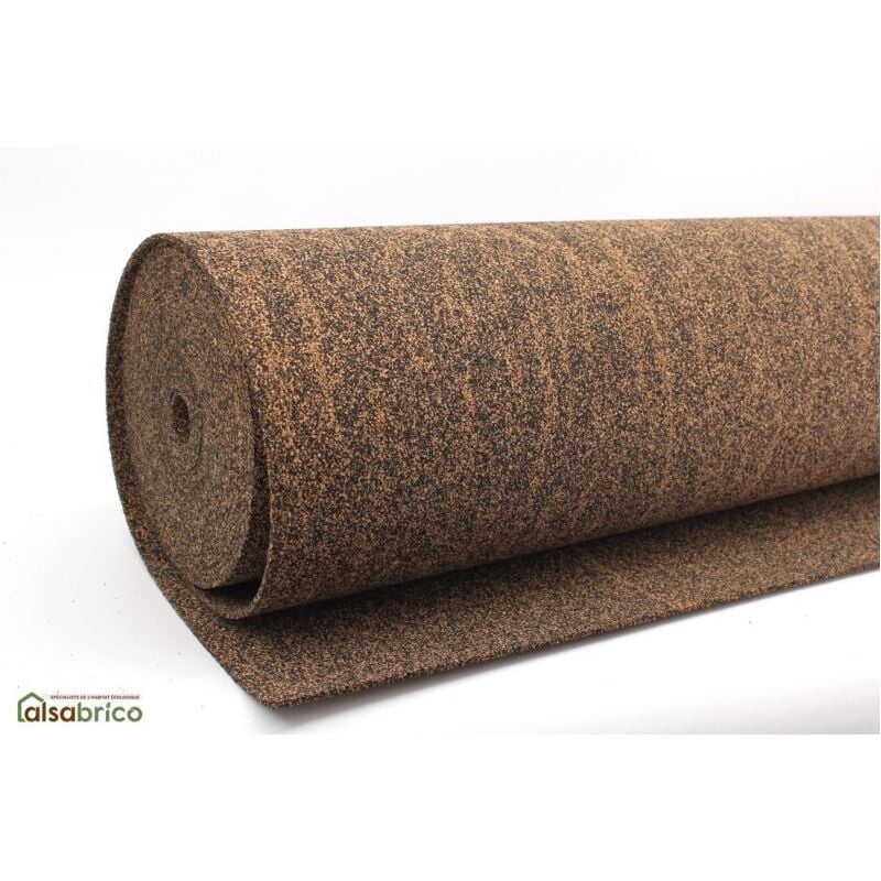 Rouleau isolant souple en liège (50%) et caoutchouc (50%), ép. 4mm - 10m x 1m = 10m²