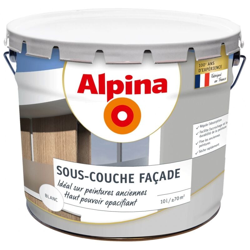 Sous Couche Façades Haut Pouvoir Opacifiant - Blanc Couleur: Blanc - Conditionnement: 10L - Alpina