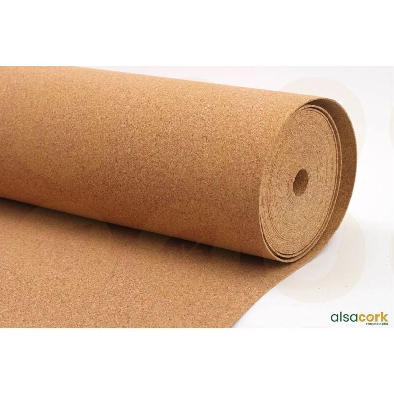 Alsacork - rouleau isolant souple en liège dense, ép. 2mm - 10m x 1m = 10m²
