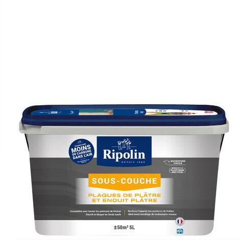 Sous-Couche Plaque de Plâtre, Mat, Blanc 5L Ripolin