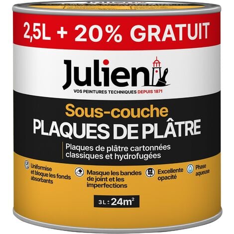 Sous-Couche Pour Plaques De Plâtre Cartonnées - aspect Mat Blanc 3L - Julien