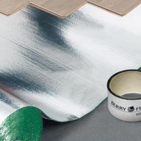 Sous-couche stratifié 10 m² – Épaisseur 2,5 mm – Insonorisation jusqu'à 21 dB – Barrière d'humidité intégrée – Compatible chauffage au sol – Berry-Alloc