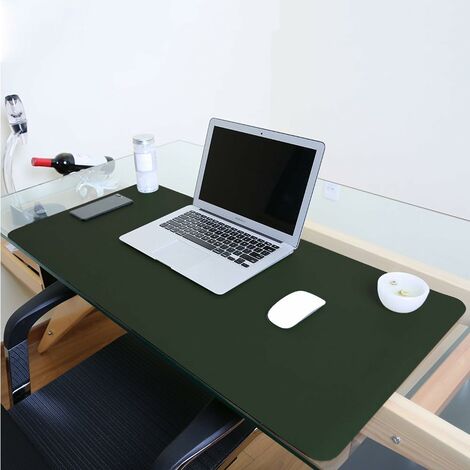 Sous-main imperméable, sous-main pour ordinateur portable de bureau, sous-main en cuir PU, sous-main à double usage (vert, 80 x 40 cm)