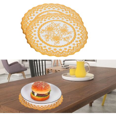 Sous-mains PVC Gold 20x20cm 2PCS Déco éco chic pour événements