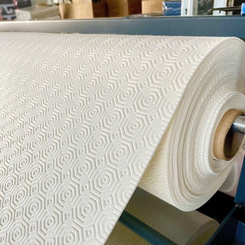 Sous Nappe Bulgomme Blanc sur mesure au mètre - Haute protection - - 350 x 140 cm - Blanc.