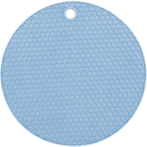 Sous-plat en caoutchouc antidérapant 18 cm, isolation thermique efficace pour casseroles et plats chauds, bleu