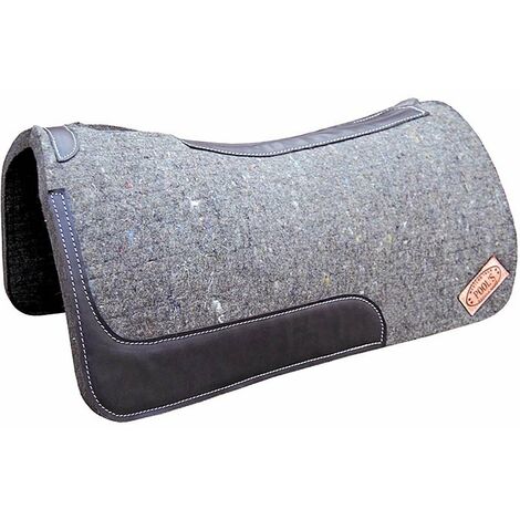 Tapis De Selle Western Showman – Tapis 34x36 Cm, Laine Et Feutre Mémoire, Coloris Noir/rouge/gris