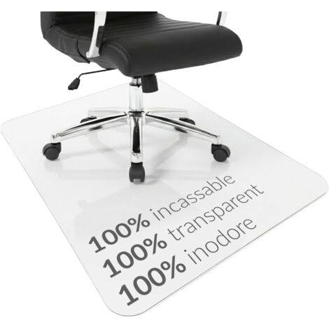 Sous-tapis de chaise Secura Transparent 80 x 118 cm PVC incassable pour sols fragiles