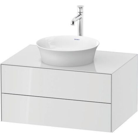 Sous-vasque blanc TULIPE 800x550mm 2 tiroirs avec poignée en acier