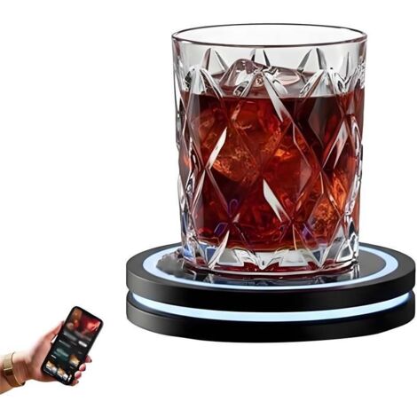 Sous-verre intelligent AI avec application – Cocktail maker portable, plus de 1000 recettes, éclairage interactif